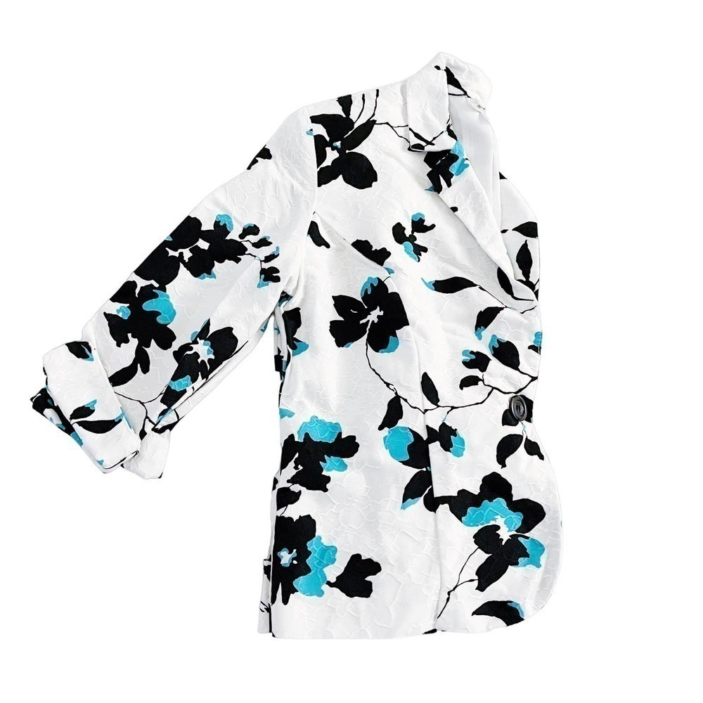 Dressbarn Flower Printed Patterned Blazer Multi Color SZM